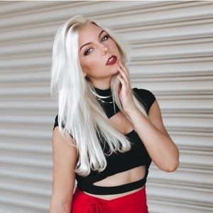 Publik black cutout crop top